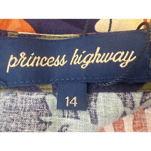 Princess Highway Size 10 Cat Vase Print Top Relaxed Fit Short Sleeve NWT - Picture 3 of 12